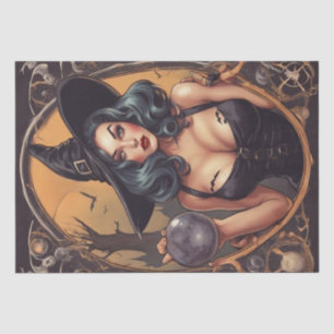 Pin-up optie: Retro Witch Decoupage Tissuepapier