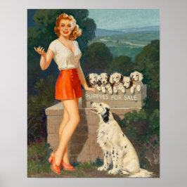 Pin-up Puppies te koop Poster