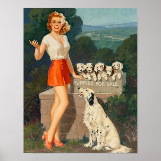 Pin-up Puppies te koop Poster (Voorkant)