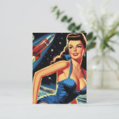 Pin-up Retro-ruimte Briefkaart (Staand voorkant)