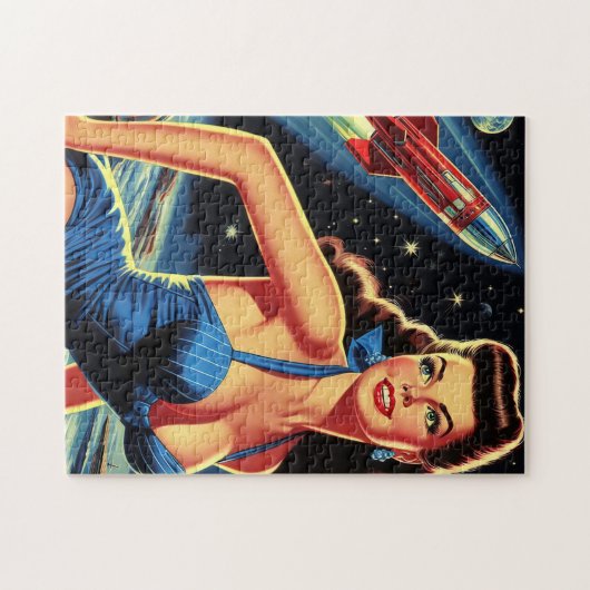Pin-up Retro-ruimte Legpuzzel (Horizontaal)