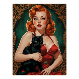 Pin-up Rood en Zwart Perfect Poster