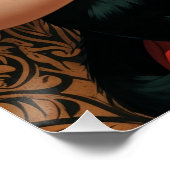 Pin-up Rood en Zwart Perfect Poster (Hoek)