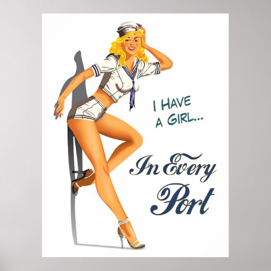 Pin-up Sailor Girl Poster (Voorkant)