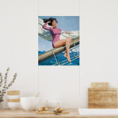 Pin-Up Sailor Meisje Kunst Poster (Keuken)