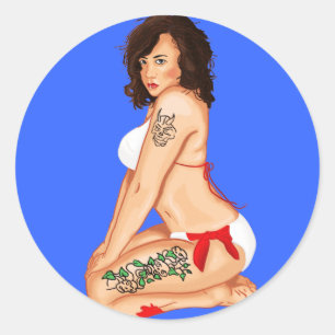 Pin-up-sticker Ronde Sticker