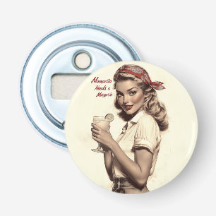  pin-up stijl: Mamacita heeft een Margarita nodig Button Flesopener