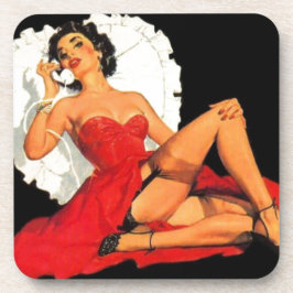 Pin Up Valentijn Girl Bier Onderzetter