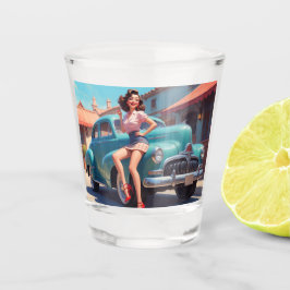 Pin-up van geschoten glas