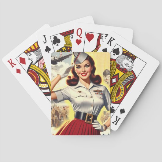 Pin-up voor militaire retromodus pokerkaarten (Achterkant)