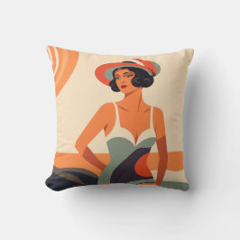 pin up woman retro in the sea kussen