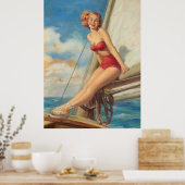 Pin-Up Zeilen Kunst Poster (Keuken)