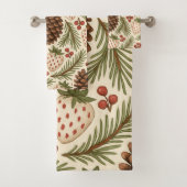 Pin vert rouge et Berry Holiday Aquarelle rustique (En situation)