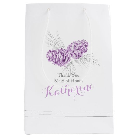 Pin violet cône dessin mariage cadeau sac (Devant)