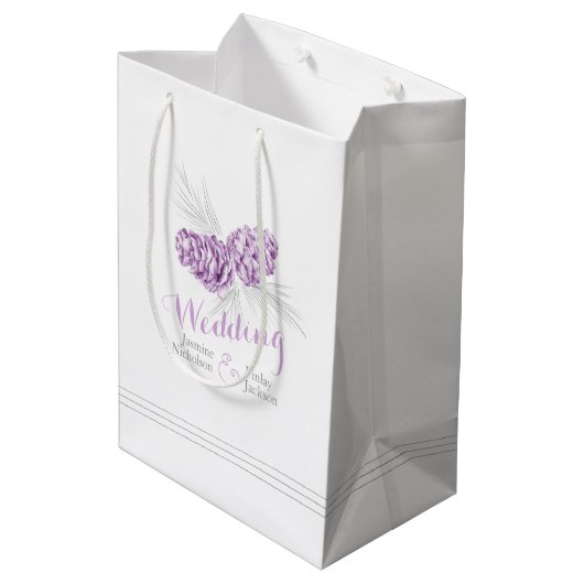 Pin violet cône dessin mariage cadeau sac (Dos Angle)