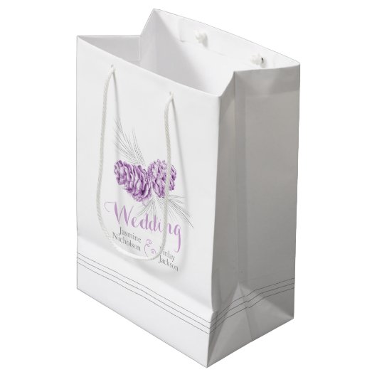 Pin violet cône dessin mariage cadeau sac (Devant Angle)