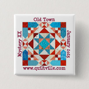 Pin voor het mysterie van de oude stad vierkante button 5,1 cm