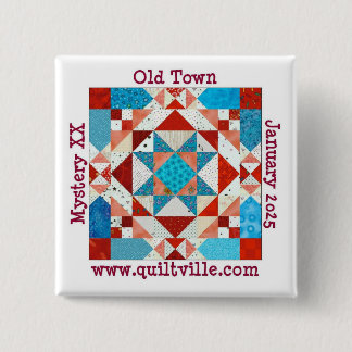 Pin voor het mysterie van de oude stad vierkante button 5,1 cm