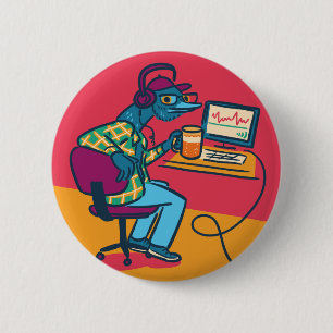 Pin voor onbetaalde stagiaires ronde button 5,7 cm