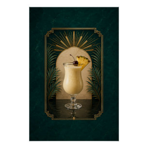 Piña Colada Art Deco Poster Bar Kunst Perfect Poster