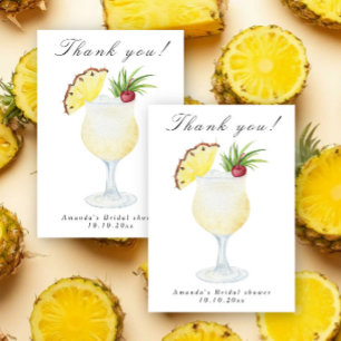 Pina Colada Cocktail Bruidsfeest Bedankkaart