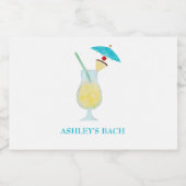 Piña Colada Cocktail Bruiloftsgeschenk vrijgezelle Likeurfles Etiket (Enkel label)