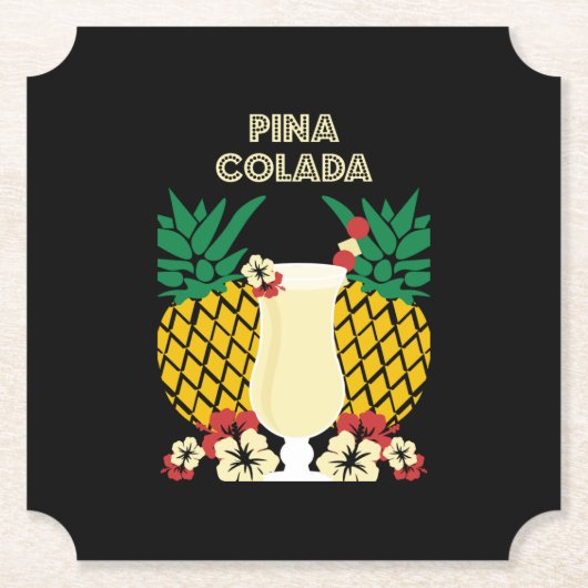 Piña Colada Cocktail Drink Kartonnen Onderzetters (Voorkant)
