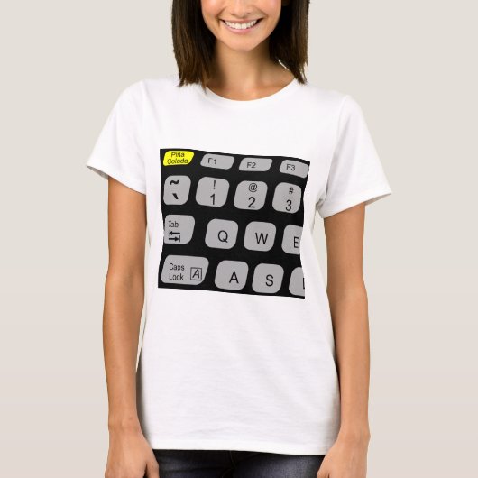 "Pina Colada Escape"-toetsenbord T-Shirt (Voorkant)