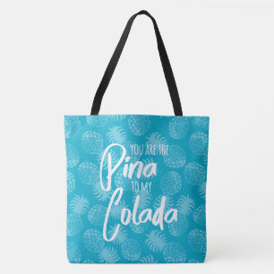 Pina Colada Hawaiaanse Ananas Teal Omkeerbaar Draagtas