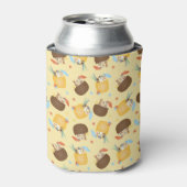 Pina Colada Pineapple Coconut Dogs Pattern Blikjeskoeler (Blikje Voorkant)