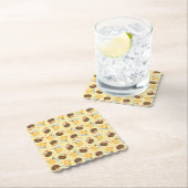Pina Colada Pineapple Coconut Dogs Pattern Kartonnen Onderzetters (Insitu)