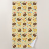 Pina Colada Pineapple Coconut Dogs Pattern Strandlaken (Voorkant)