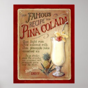 Pina colada recept poster