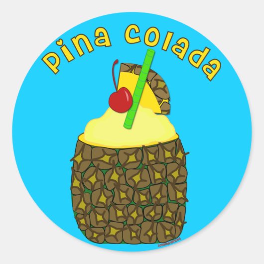 Pina Colada Ronde Sticker (Voorkant)