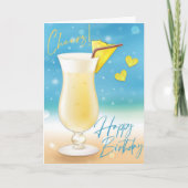 Pina Colada salue joyeuse carte d'anniversaire (Devant)