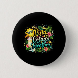 Piña Colada Weer Tropisch Zomer Strand staart Ronde Button 5,7 Cm