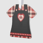Pinafore jurk gepersonaliseerde volkskunst kerst ornament (voorkant)
