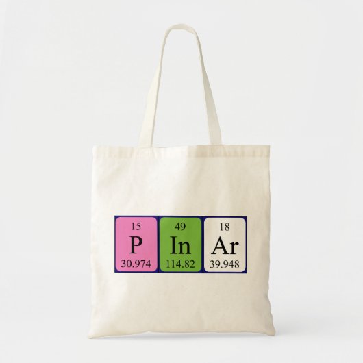 Pinar periodieke table name canvas tas (Voorkant)
