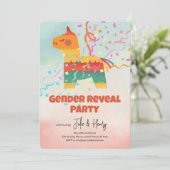 Pinata Gender Reveal Party Kaart (Staand voorkant)