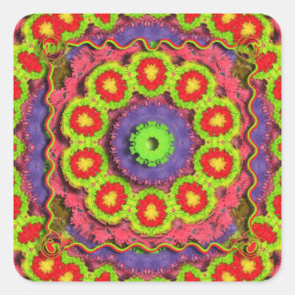 Piñata Kaleidoscoop Abstract Vierkante Sticker