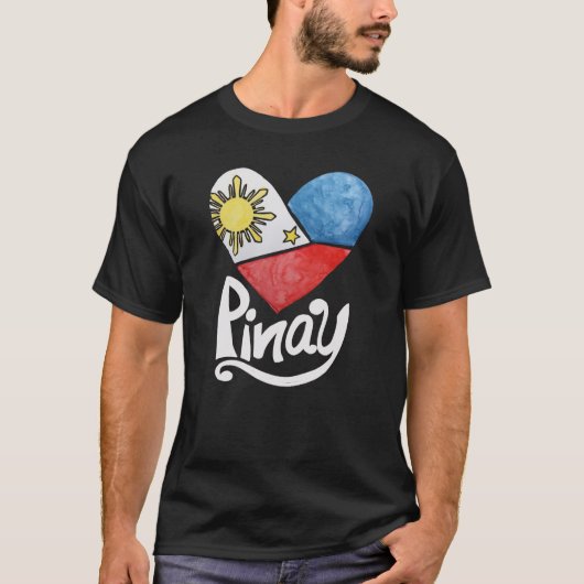 Pinay Filippijnen Flag Heart Filipina T-shirt (Voorkant)