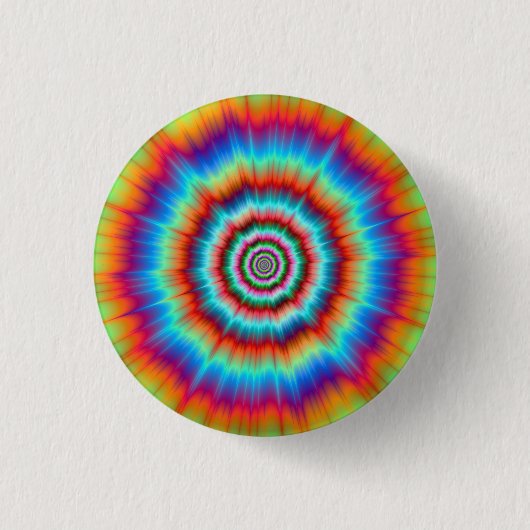 Pinback Button Explosion in Blue en Oranje (Voorkant)