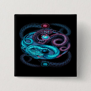 pinback-knop van dradenontwerp vierkante button 5,1 cm