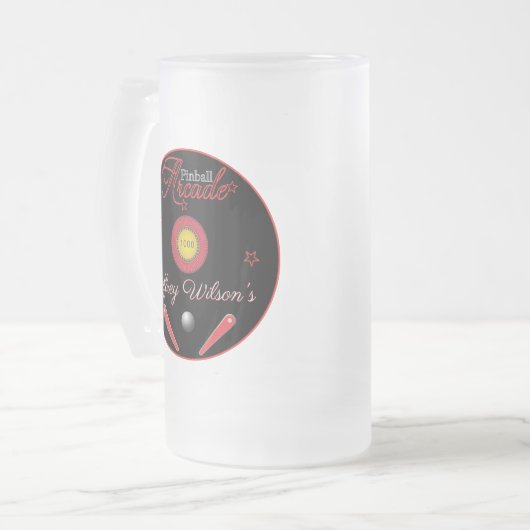 Pinball Arcade Drinkware Frosted Beer Glass Mug (Devant gauche)