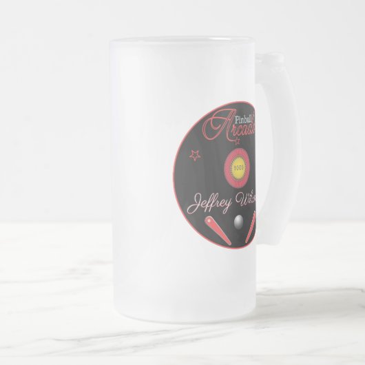 Pinball Arcade Drinkware Frosted Bierglas Mok (Voorkant rechts)