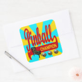 Pinball Champion Vierkante Sticker (Envelop)