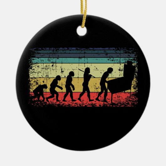 Pinball Evolution Pinball Player Retro Keramisch Ornament (Voorkant)