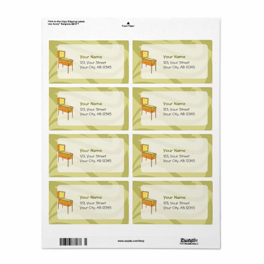 Pinball-machine Etiket (Full Sheet)