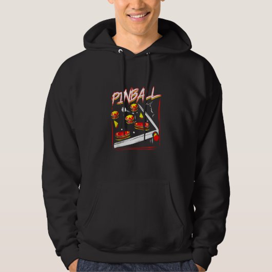 Pinball Machine Funny Retro Pinball Arcade Game Hoodie (Voorkant)