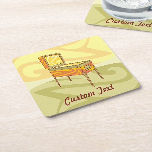 Pinball machine vierkant papier onderzetter (Schuin)